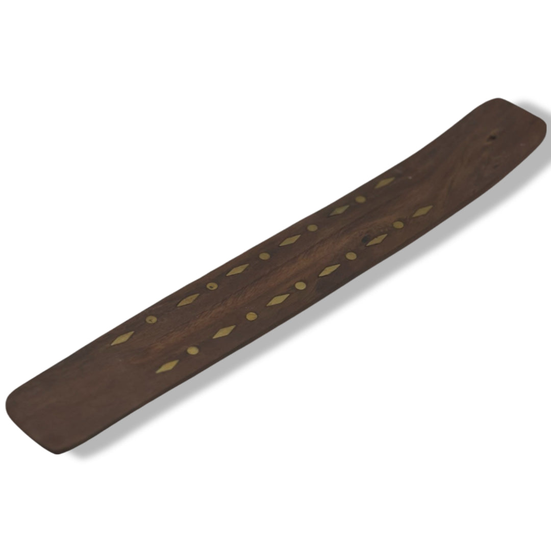 Wooden Incense Holder - Brass Diamond