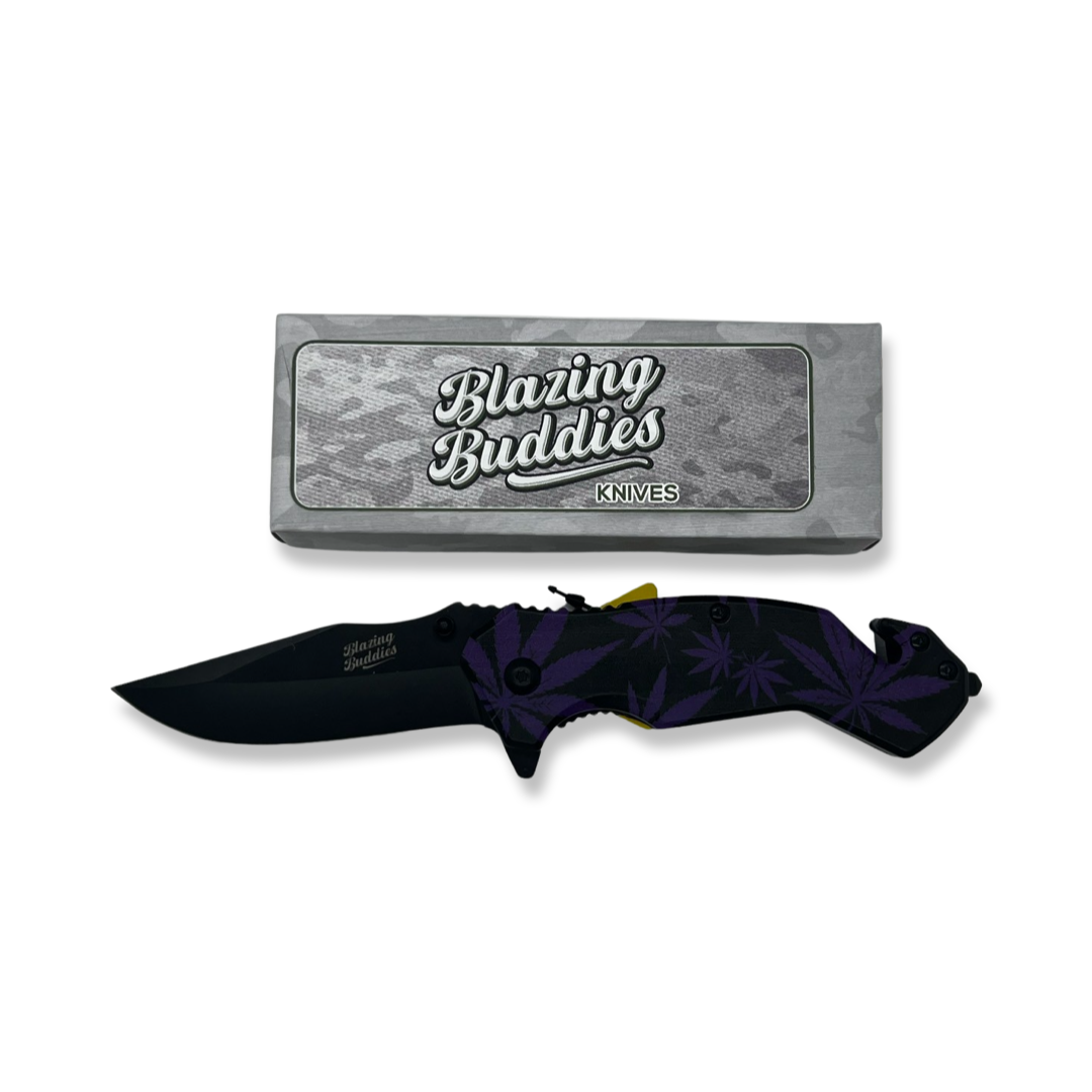Blazing Buddies Knives - Purple Hemp Leaves