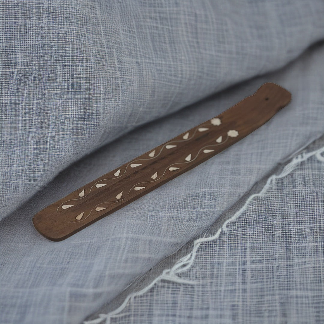 Wooden Incense Holder - Ivory Floral