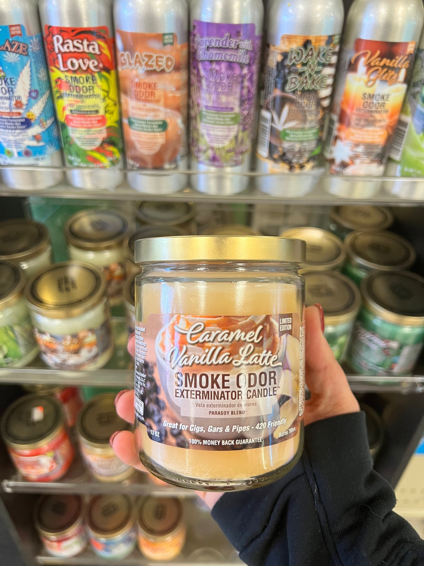 Smoke Odor Exterminator Candle Caramel Vanilla Latte