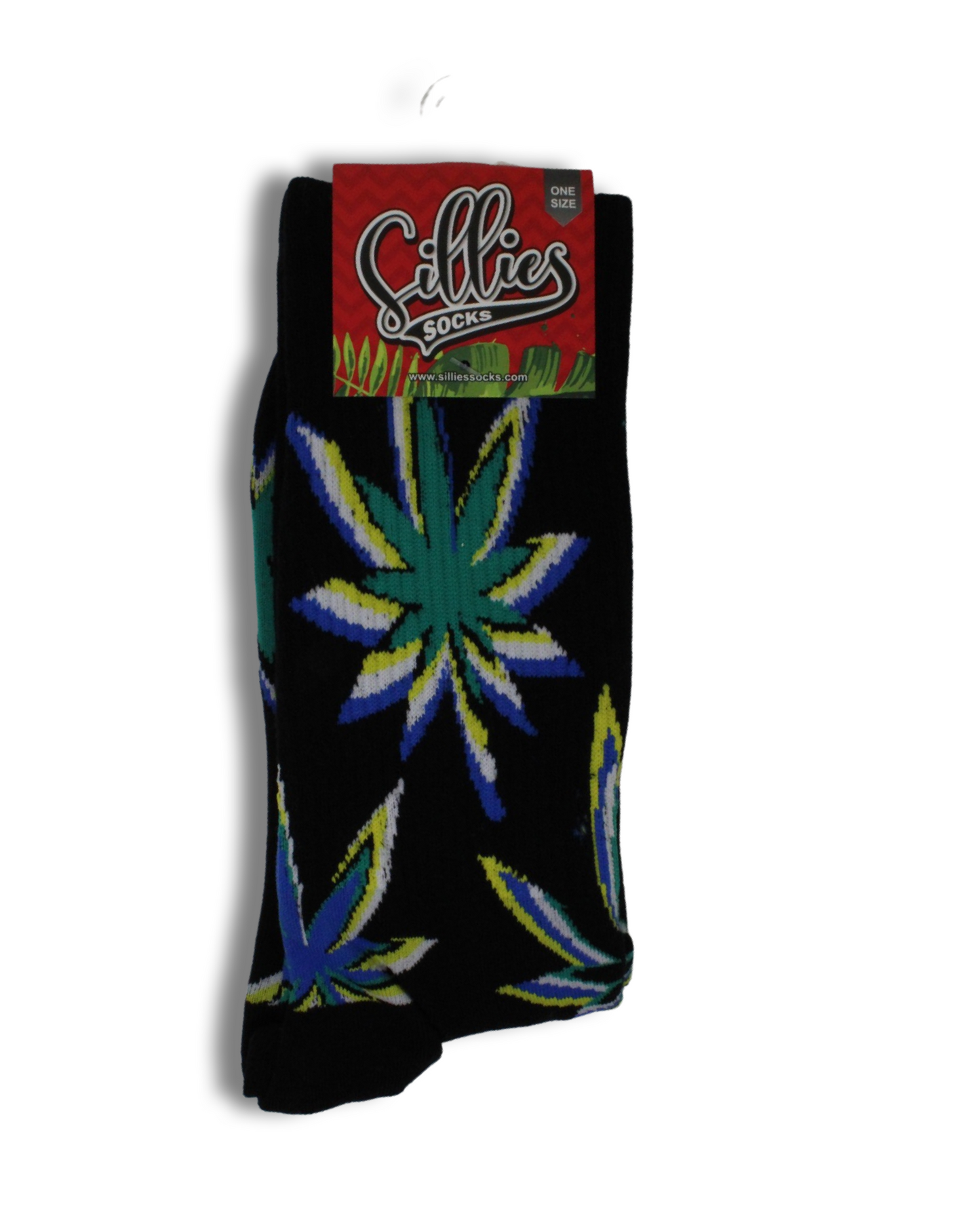 Sillies Socks One Size - Blue Tri-Colored Hemp Leaves