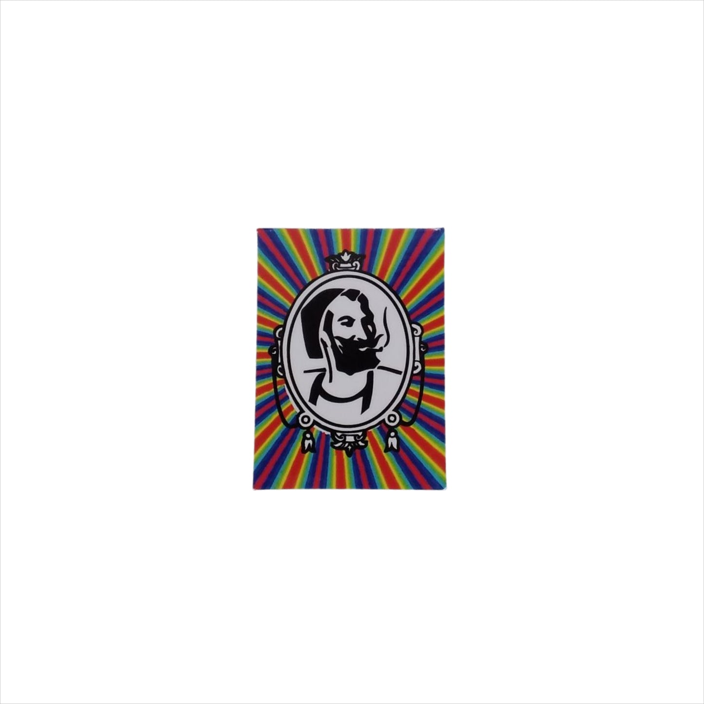 Zig Zag Man with Rainbow Background - Sticker