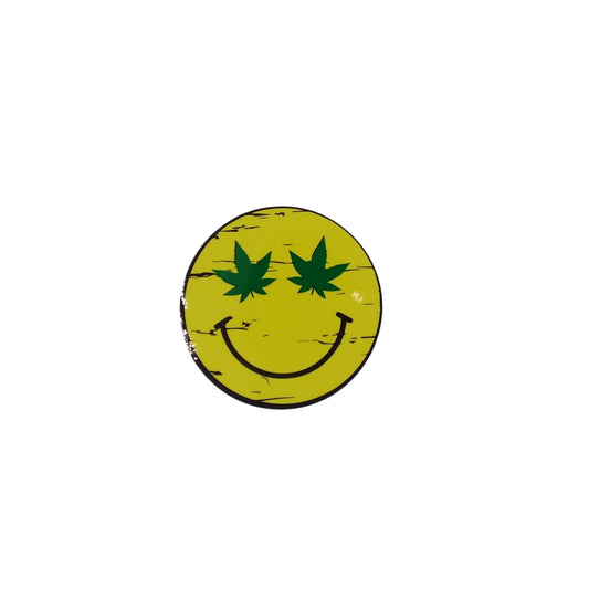 Hemp Smiley Face, Yellow - Sticker
