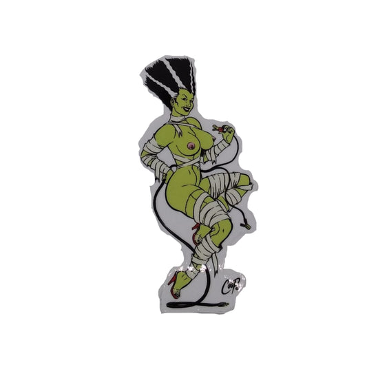 Bride of Frankenstein Style Woman Uncensored - Sticker