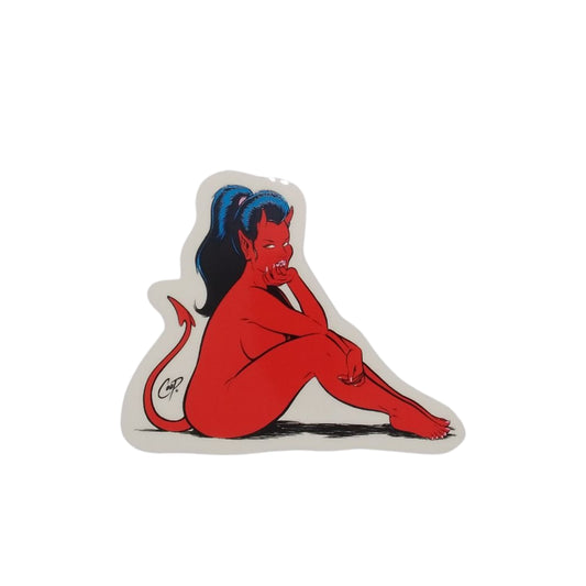 Sitting Devil Woman - Sticker