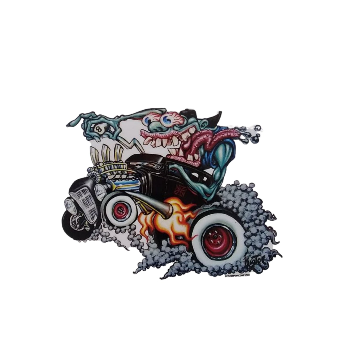Monster Burn Out Hot Rod - Sticker
