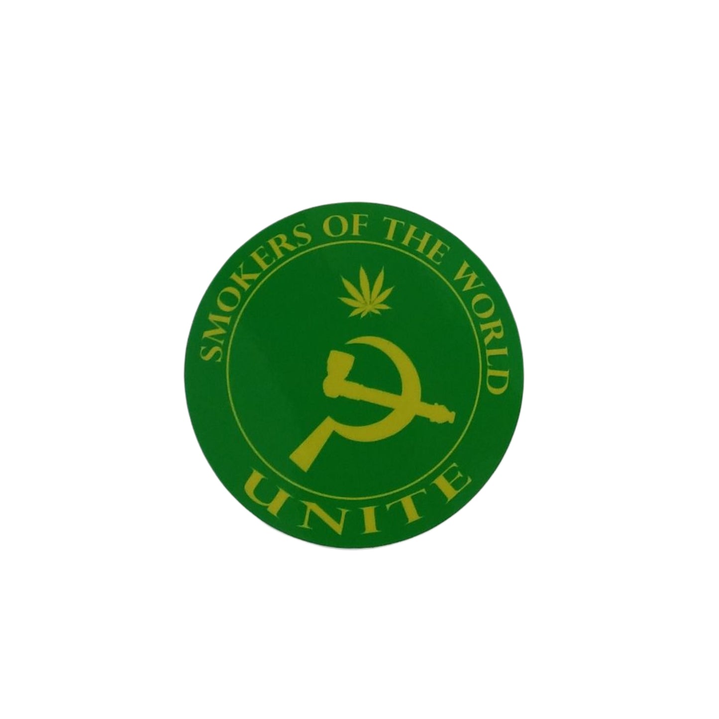 Communist Symbol Style Smokers of the World Unite - Sticker